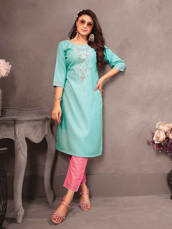 Which legging color can I wear with a sky blue kurtis? - Quora