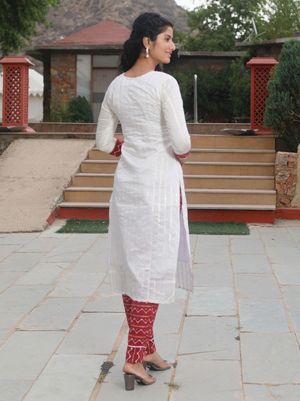 Buy Daily Wear White Embroidery Work Rayon Cotton Kurti With Pant Online  From Surat Wholesale Shop