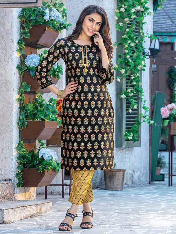Flared Tunic Navy Blue ladies Kurti with Embroidery Details - Online  shopping in Bangladesh: Jashoremart.com