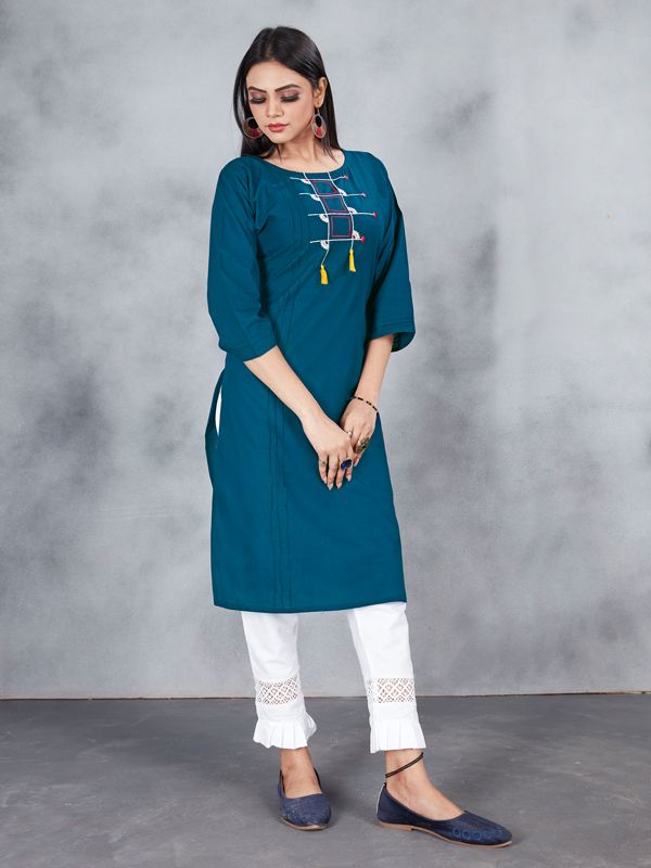 Buy S I Creation FashionCollections Women's Kurti-Blue (XL) at Amazon.in